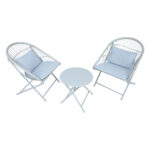 Balkono komplektas YOLANDA 2 kėdės ir stalas, šviesiai pilka - Image 2