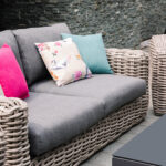 Sodo baldų komplektas CALISTA stalas, sofa ir 2 kėdės, pilkos spalvos - Image 3