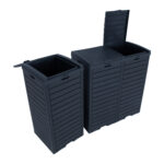 Šiukšlių dėžė GALA 78x41xH86cm/230L, juodas plastikas - Image 6