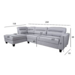 Kampinė sofa HELSINKI LC, šviesiai pilka - Image 5