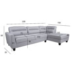 Kampinė sofa HELSINKI RC, šviesiai pilka - Image 5