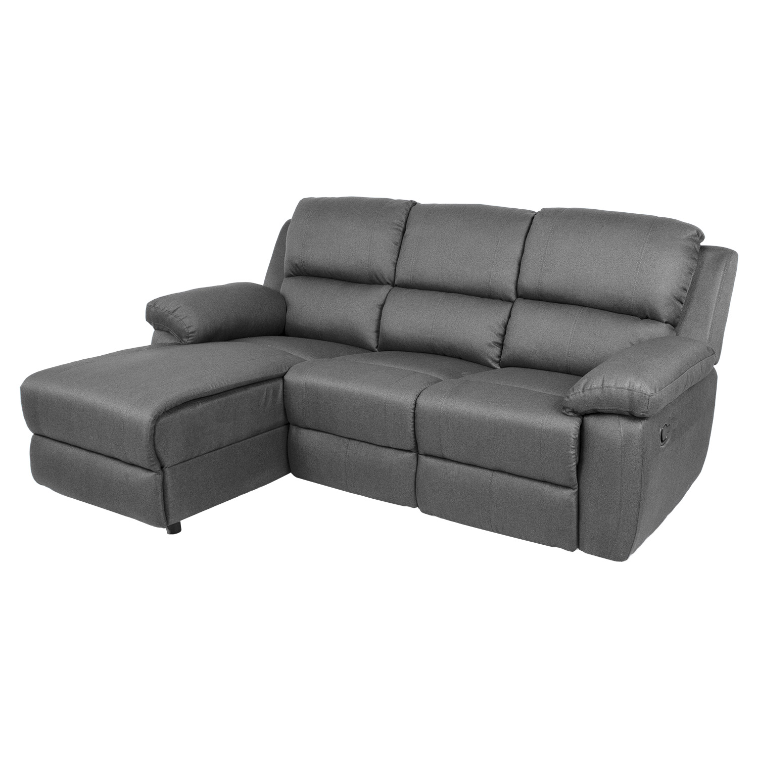 28641 Kampinė sofa BERIT LC, rankinis atsilenkimo mechanizmas, tamsiai pilka - Image 1