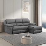Kampinė sofa BERIT RC, rankinis atsilenkimo mechanizmas, tamsiai pilka - Image 7