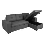 Kampinė sofa-lova CARITA tamsiai pilka - Image 2