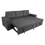 Kampinė sofa-lova CARITA tamsiai pilka - Image 3