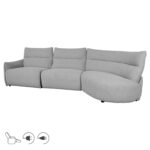 Kampinė sofa CANNES RC, elektrinis minkštasuolis, pilka
