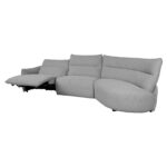 Kampinė sofa CANNES RC, elektrinis minkštasuolis, pilka - Image 2