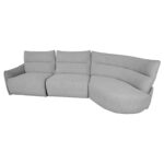 Kampinė sofa CANNES RC, elektrinis minkštasuolis, pilka - Image 4