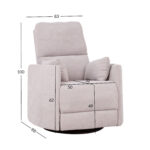 Atlošiamas fotelis STINA su rankiniu sūpavimo ir pasukimo mechanizmu, pilkas - Image 7