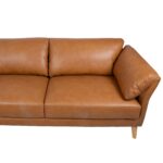 Kampinė sofa COLLINS LC, konjako rudos spalvos oda - Image 6