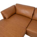 Kampinė sofa COLLINS LC, konjako rudos spalvos oda - Image 7