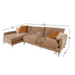 Kampinė sofa DAISY LC, smėlio spalvos - Image 8