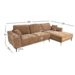 Kampinė sofa OLIVIA RC, smėlio spalvos - Image 7