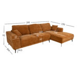 Kampinė sofa OLIVIA RC, ruda - Image 10