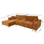 Kampinė sofa OLIVIA LC, ruda - Image 2