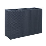 Gėlių dėžutė WICKER 84x30xH62cm, juoda