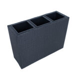 Gėlių dėžutė WICKER 84x30xH62cm, juoda - Image 2