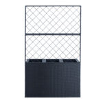 Gėlių dėžutė WICKER su grotelėmis 83x29xH55/146cm, juoda - Image 3