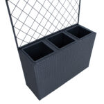 Gėlių dėžutė WICKER su grotelėmis 83x29xH55/146cm, juoda - Image 4