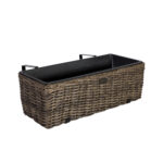 Balkoninė gėlių dėžutė WICKER 60x19xH18cm, tamsiai ruda