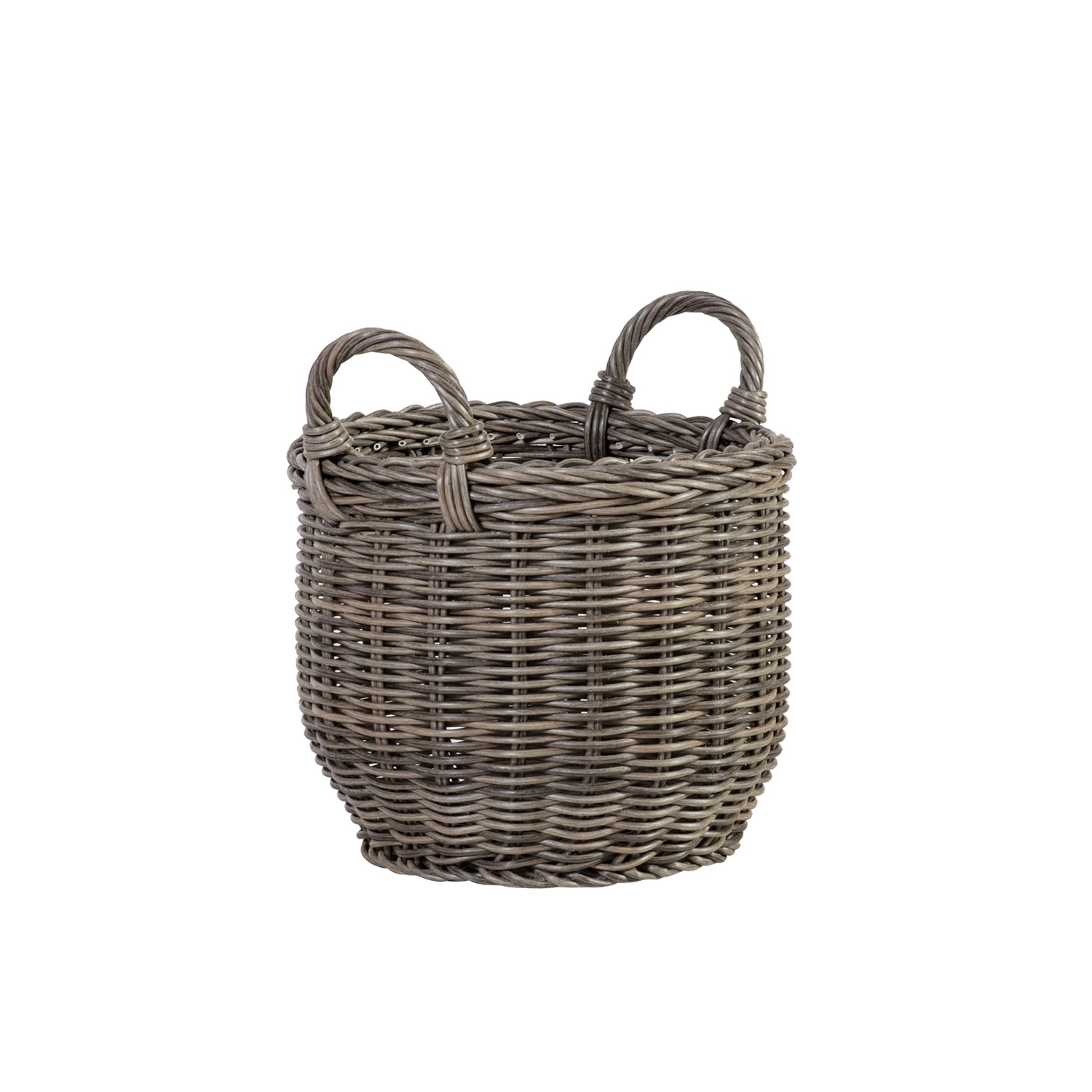 35165 Krepšelis WICKER su rankenomis D34xH26/34cm, pilkos spalvos - Image 1