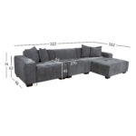 Kampinė sofa DAHLIA RC, pilka - Image 8