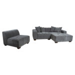 Kampinė sofa DAHLIA RC, pilka - Image 5