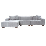 Kampinė sofa DAHLIA LC, šviesiai pilka - Image 3