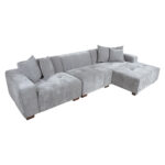 Kampinė sofa DAHLIA RC, šviesiai pilka - Image 2