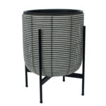 Sodinukas WICKER su stovu, 38x38xH49cm, smėlio pilkos spalvos