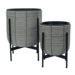 Sodinukas WICKER su stovu, 38x38xH49cm, smėlio pilkos spalvos - Image 2