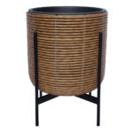 Sodinukas WICKER su stovu 38x38xH49cm, rudos spalvos - Image 2