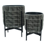 Sodinukas WICKER su stovu 38x38xH49cm, pilkas - Image 2