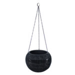 Pakabinamas vazonas WICKER D32xH22cm, juodos spalvos