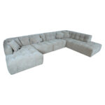 Kampinė sofa FORTE U formos RC, smėlio spalvos - Image 3