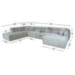 Kampinė sofa FORTE U formos LC, smėlio spalvos - Image 2