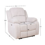 Atlošiamas fotelis FELICIA su elektriniu mechanizmu, natūralus baltas - Image 7