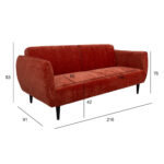 Sofa-lova HERMES 3 vietų, oranžinė - Image 9