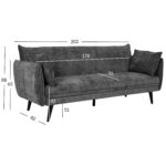 Sofa-lova NOELLA 3 vietų, tamsiai pilka - Image 6