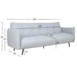 Sofa-lova LANDER 3 vietų, šviesiai pilka - Image 7