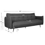 Sofa-lova LANDER 3 vietų, tamsiai pilka - Image 7