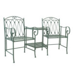 Suoliukas MINT su stalu, antikvarinės žalios spalvos - Image 8