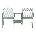 Suoliukas MINT su stalu, antikvarinės žalios spalvos - Image 2