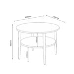 Kavos staliukas HECTOR 60x60xH45cm, pelenų/juodas - Image 3