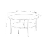 Kavos staliukas HECTOR 80x80xH45cm, uosio/juodos spalvos - Image 3