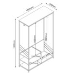 Prieškambario lentyna DIMITRA 100x40xH160cm, kaimiška/juoda - Image 5
