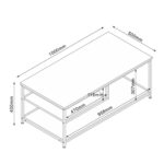Kavos staliukas DIMITRA 100x50xH40cm, kaimiškas/juodas - Image 5