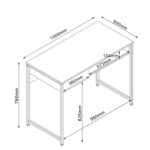 Rašomasis stalas DIMITRA 100x50xH76cm, kaimiškas/juodas - Image 5
