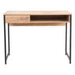 Rašomasis stalas DIMITRA 100x50xH76cm, kaimiškas/juodas - Image 2