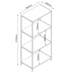 Lentyna HARPER 50x30xH110,5cm, pelenų/juoda - Image 4